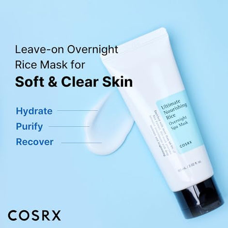 COSRX Ultimate Nourishing Rice Overnight Spa Mask, 60ml | Facial Moisturizer with Rice Extract and Niacinamide
