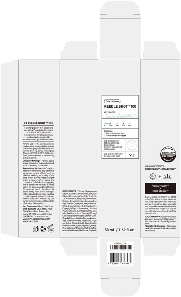 VT COSMETICS CICA Reedle Shot 100, Microneedling Serum for Pore Care & Exfoliation, Exosome, (1.69 Fl Oz / 50ml)