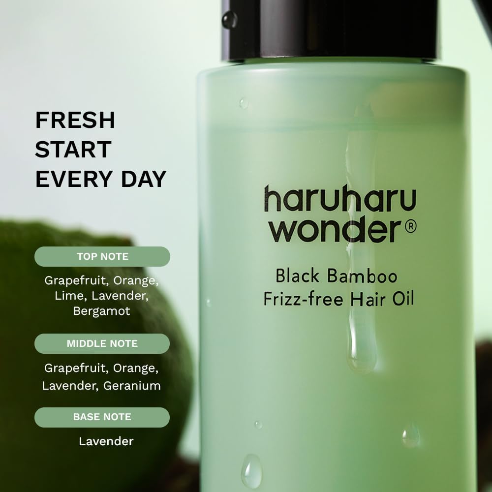 HARUHARU wonder Black Bamboo Frizz-free hair oil, 2.70 fl.oz