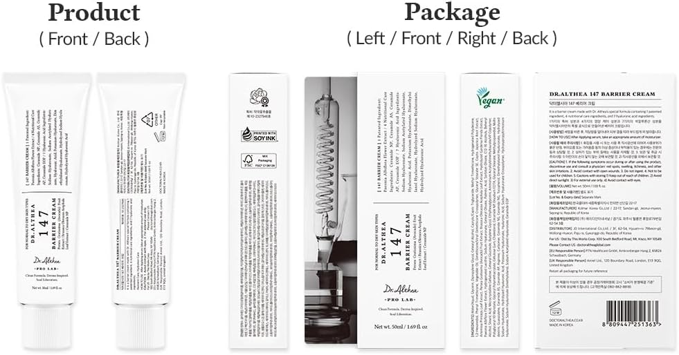 Dr.Althea 147 Barrier Cream | Deep Hydrating with Hyaluronic Acid & Ceramides | 1.7 Fl Oz