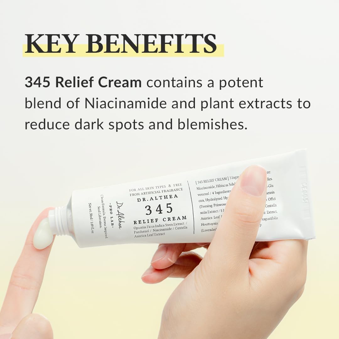 Dr.Althea 345 Relief Cream | Daily Face Moisturize | Soothing Recovery & Moisture with Niacinamide 50ml (Pack of 1)
