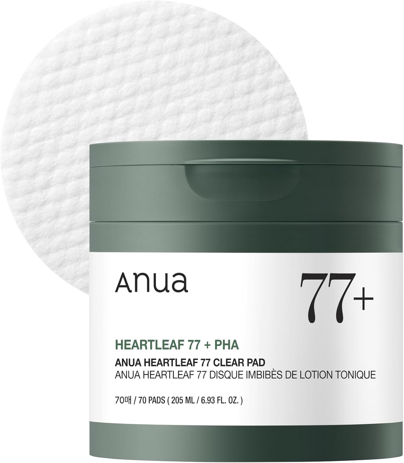 ANUA Heartleaf 77 Toner Pad, Heartleaf Extract, PHA, Centella, Non comedogenic, 70 Pads