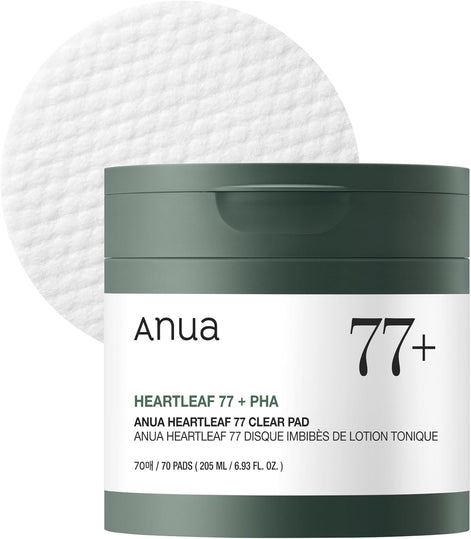 ANUA Heartleaf 77 Toner Pad, Heartleaf Extract, PHA, Centella, Non comedogenic, 70 Pads