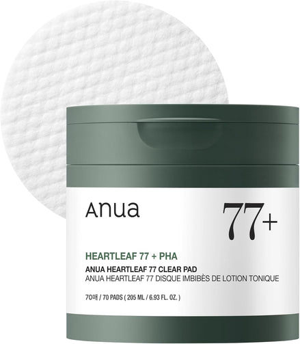ANUA Heartleaf 77 Toner Pad, Heartleaf Extract, PHA, Centella, Non comedogenic, 70 Pads