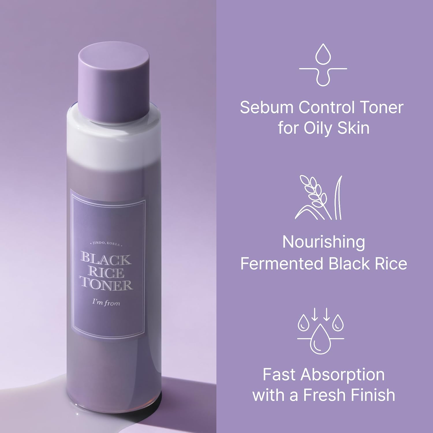 I'm from Black Rice Toner for Oily Skin, 150ml, 5.07 fl.oz