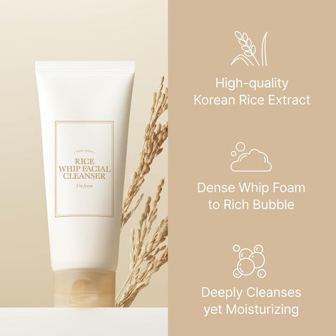 I'm from Rice Whip Facial Cleanser, for Hydrating & Moisturizing (5.07 Fl Oz)