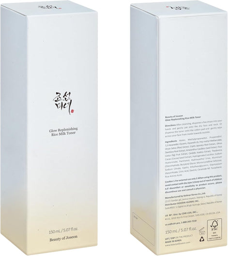Beauty of Joseon Glow Replenishing Rice Milk Toner Deep Hydration and Oil Control, 150ml