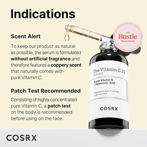 COSRX Pure Vitamin C 23% Serum with Vitamin E & Hyaluronic Acid, Brightening & Hydrating Facial Serum for Fine Lines, Uneven Skin Tone & Dull Skin, Korean Skincare, 0.7oz/20g