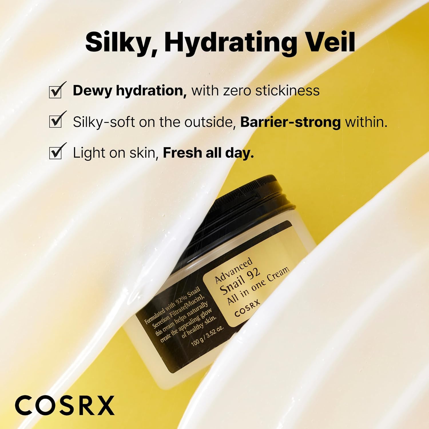 COSRX Advanced Snail 92 All in One Cream, Daily Soothing and Moisturizing Cream, 100g