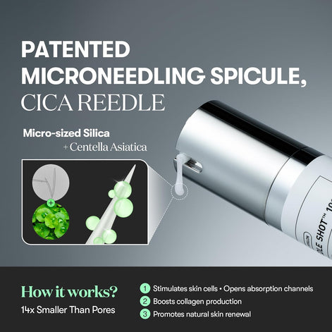 VT COSMETICS CICA Reedle Shot 100, Microneedling Serum for Pore Care & Exfoliation, Exosome, (1.69 Fl Oz / 50ml)