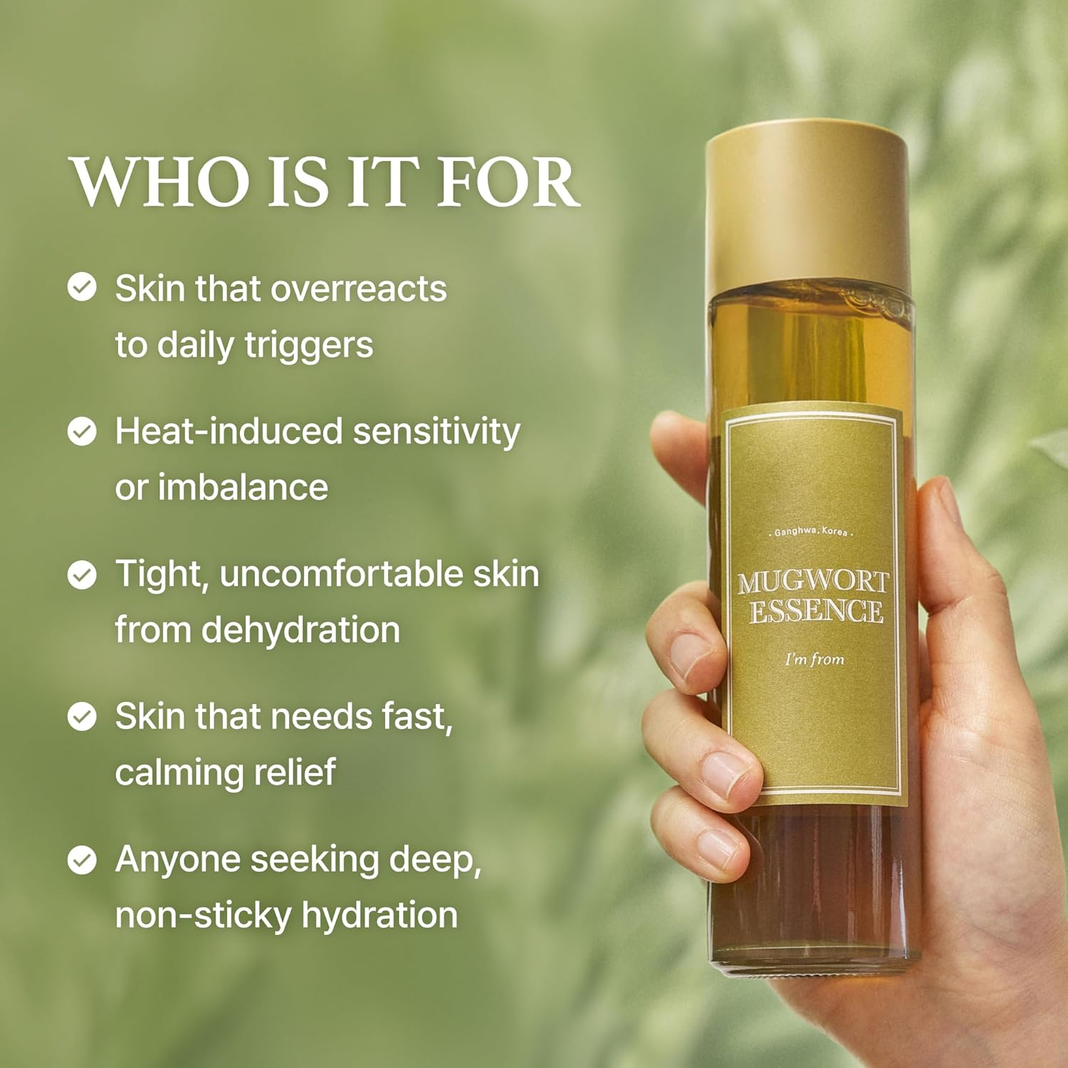 I'm from Mugwort Essence 5.4 Fl Oz | 100% Vegan Mugwort Extract - Soothe Sensitive and Irritated Skin, Redness Relief.