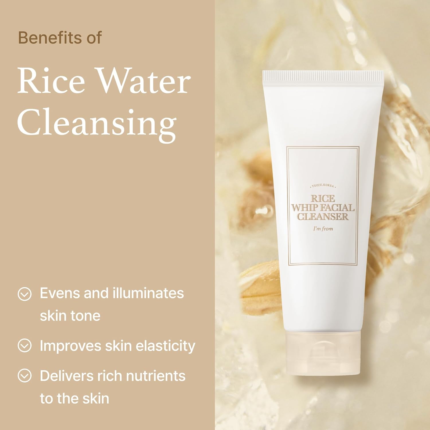 I'm from Rice Whip Facial Cleanser, for Hydrating & Moisturizing (5.07 Fl Oz)