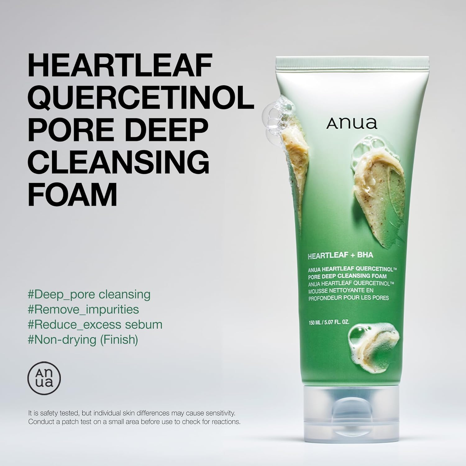 ANUA Heartleaf Quercetinol Pore Deep Cleansing Foam, 150ml/5.07 fl.oz.