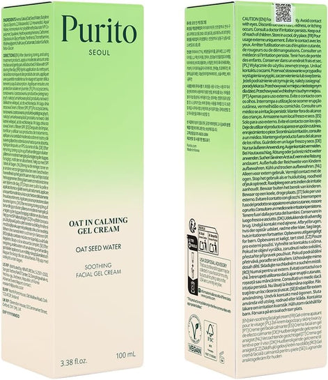 PURITO Oat In Calming Gel Cream,100ml 3.38 fl.oz