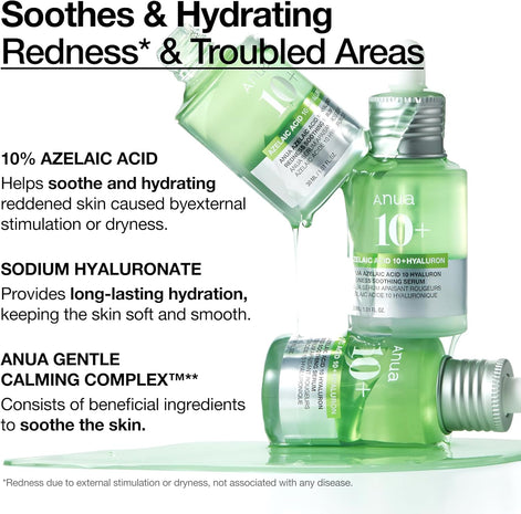 Anua Azelaic Acid 10 Hyaluron Redness Soothing Serum, (30ml/ 1.01 fl oz.)