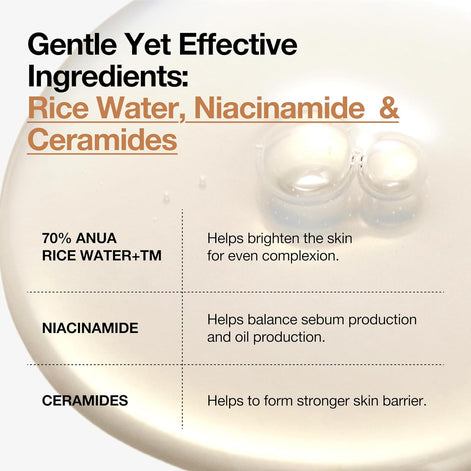 ANUA Rice 70 Glow Milky Toner, for Glass Skin, 250ml/8.45fl.oz.