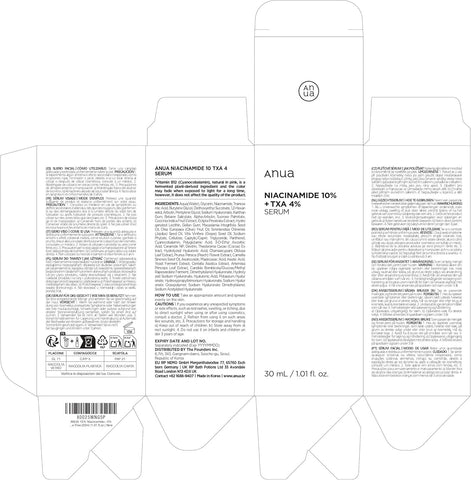 ANUA 10% Niacinamide+ 4% TXA Serum, Fragrance-Free, Dark Spot Serum, 30ml /1.01 fl.oz.