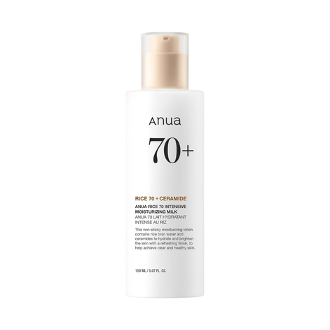 ANUA Rice 70 Intensive Moisturizing Milk, Lotion for Deep Hydration and Nourishing, 150ml/5.07fl.oz.