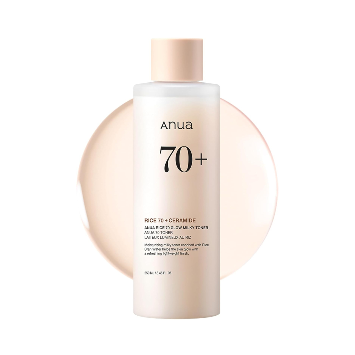 ANUA Rice 70 Glow Milky Toner, for Glass Skin, 250ml/8.45fl.oz.