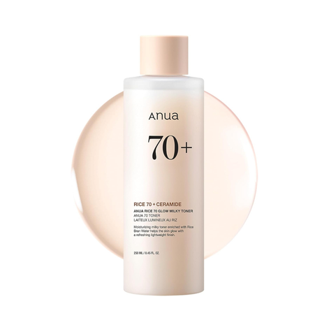 ANUA Rice 70 Glow Milky Toner, for Glass Skin, 250ml/8.45fl.oz.